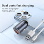 USAMS US-CC206 autonabíjačka s portami USB-C / USB-A - 30W - šedá
