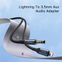 Yesido YAU35 audio kábel - 3,5 mm jack na Lightning - 1 m - čierny