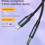 Yesido YAU35 audio kábel - 3,5 mm jack na Lightning - 1 m - čierny
