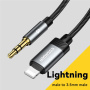 ESSAGER ES-YP22 audio kábel - 3,5 mm jack na Lightning - 1 m - čierny