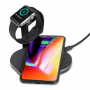 Dokovacia a bezdrôtová nabíjacia stanica pre iPhone / Apple Watch - čierna