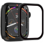Rurihai tvrdené sklo s plastovým rámčekom pre Apple Watch 45mm - čierne