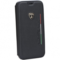 Lamborghini URUS Originálne flipové puzdro pre iPhone X/XS – čierne