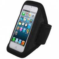 Športové puzdro na ruku pre iPhone 5 / 5S / SE (2016) / 4 / 4S - čierne