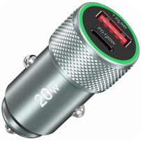 TOTUDESIGN DCCPD-010 autonabíjačka s portami USB-C / USB-A - 22,5W - sivá