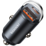Toocki TQ-CC34A mini autonabíjačka s portami USB-C / USB-A - 30W - čierna