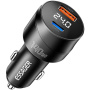 ESSAGER ES-CC19 autonabíjačka s displejom a portami USB-C / USB-A - 140W - čierna
