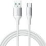 JOYROOM S-A28 opletený nabíjací a dátový kábel - USB-A na USB-C - 1 m - biely