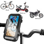 F81 univerzálne vodeodolné puzdro s držiakom na bicykel a motorku na riadidlá pre iPhone - čierne