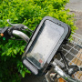 F81 univerzálne vodeodolné puzdro s držiakom na bicykel a motorku na riadidlá pre iPhone - čierne