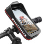 Univerzálne vodeodolné puzdro s držiakom na bicykel a motorku na riadidlá pre iPhone - čierne