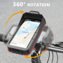 Univerzálne vodeodolné puzdro s držiakom na bicykel a motorku na riadidlá pre iPhone - čierne