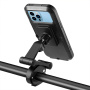 WEST BIKING univerzálne magnetické vodeodolné puzdro s držiakom na bicykel a motorku na riadidlá pre iPhone - čierne