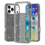 Transparentný kryt s trblietkami pre iPhone 17 Pro Max - sivý
