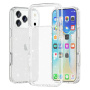 Transparentný kryt s trblietkami pre iPhone 17 Pro Max - strieborný