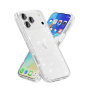 Transparentný kryt s trblietkami pre iPhone 17 Pro Max - strieborný