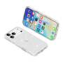 Transparentný kryt s trblietkami pre iPhone 17 Pro Max - strieborný