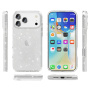 Transparentný kryt s trblietkami pre iPhone 17 Pro Max - strieborný