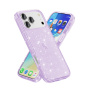 Transparentný kryt s trblietkami pre iPhone 17 Pro Max - fialový