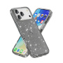 Transparentný kryt s trblietkami pre iPhone 17 Pro - sivý