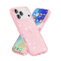 Transparentný kryt s trblietkami pre iPhone 17 Pro - ružový