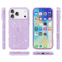 Transparentný kryt s trblietkami pre iPhone 17 Pro - fialový