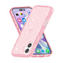 Transparentný kryt s trblietkami pre iPhone 17 - ružový