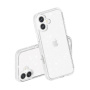 Transparentný kryt s trblietkami pre iPhone 17 - strieborný
