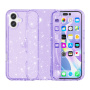 Transparentný kryt s trblietkami pre iPhone 17 - fialový