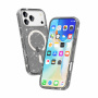 Transparentný kryt s trblietkami a MagSafe pre iPhone 17 Pro - sivý