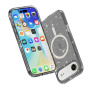 Transparentný kryt s trblietkami a MagSafe pre iPhone Air - sivý