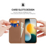 DUX DUCIS Hivo kožené flipové púzdro pre iPhone 17 Pro / 18 Pro - hnedé