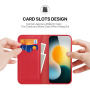 DUX DUCIS Hivo kožené flipové púzdro pre iPhone 17 Pro / 18 Pro - červené