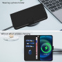 Flipové puzdro z PU kože pre iPhone 17 Pro Max - čierne