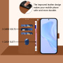 Flipové puzdro z PU kože pre iPhone 17 Pro Max - hnedé