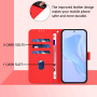 Flipové puzdro z PU kože pre iPhone 17 Pro Max - červené