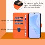 Flipové puzdro z PU kože pre iPhone 17 Pro Max - oranžové