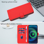 Flipové puzdro z PU kože pre iPhone 17 - červené