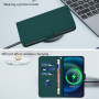 Flipové puzdro z PU kože pre iPhone 17 - petrolejové