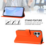 Flipové puzdro z PU kože pre iPhone 17 - oranžové