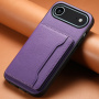 Kožený kryt s vreckom na karty pre iPhone Air - fialový