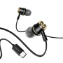 USAMS US-SJ482 slúchadlá s konektorom USB-C - čierno-zlatá