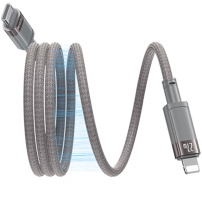 Yesido CA172L magnetický nabíjací a dátový kábel - USB-C na Lightning - 1 m - šedobéžový