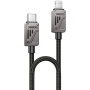 Yesido CA195 opletený nabíjací a dátový kábel - USB-C na Lightning - 1,2 m - tmavo šedý
