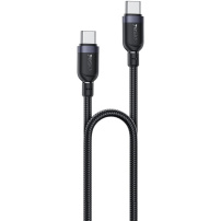 Yesido CA190 opletený nabíjací a dátový kábel - USB-C na USB-C - 1,2 m - čierny