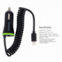 HAWEEL nabíjačka do auta (2.1A) lightning / 8pin konektor - 1,2 m - čierna