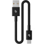 Beats Woven opletený nabíjací a dátový kábel - USB-A na USB-C - 20 cm - sýto čierny
