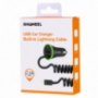 HAWEEL nabíjačka do auta (2.1A) lightning / 8pin konektor - 1,2 m - čierna
