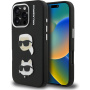 Karl Lagerfeld Grained K&CH Heads kryt pre iPhone 16 Pro Max - čierny