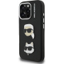 Karl Lagerfeld Grained K&CH Heads kryt pre iPhone 16 Pro Max - čierny